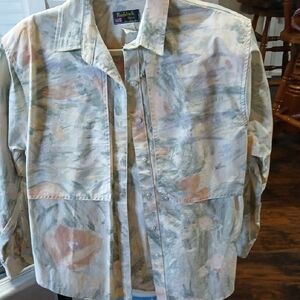 Pastel Watercolor Print Women's Blazer Jacket - Multicolor